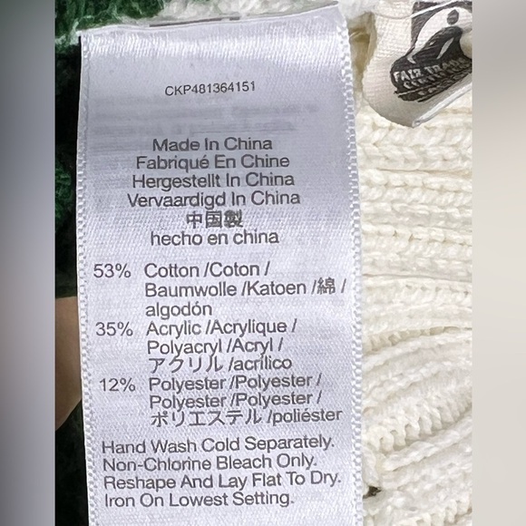 Madewell Sweater Womens M Cream Ribbed Green Striped Wide Turtleneck size XS - Picture 12 of 12